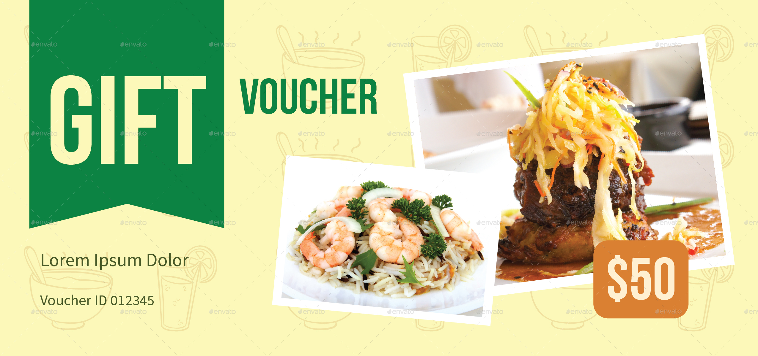 Food Gift Voucher, Print Templates GraphicRiver